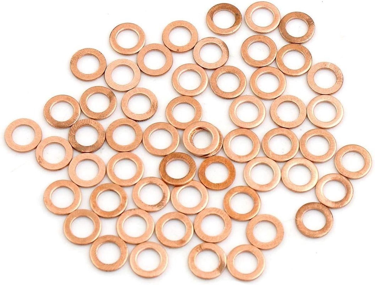 Dailygoods - Dailygoody - Koperen sluitringen - Afdichtringen - Duurzaam en betrouwbaar - 6 mm binnendiameter - Voor schroeven en bouten - Ideaal voor doe-het
