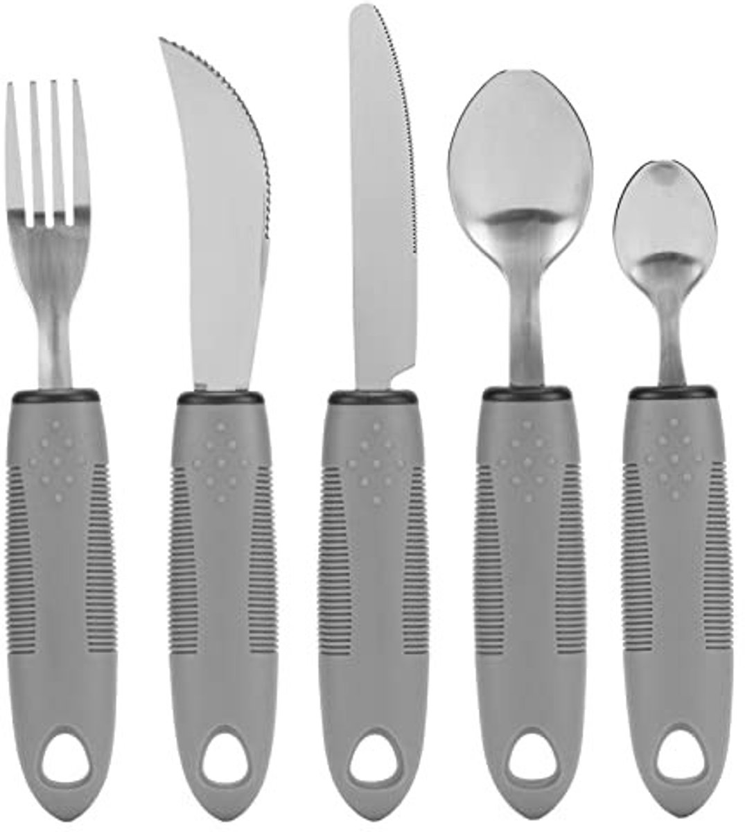 Dailygoods - Dailygoody - Aanpasbare Gebruiksvoorwerpen - Gewogen Messen Vork en Lepels Set - Zilverwerk - Eetgerei voor Ouderen - Geschikt voor Handtrillingen...