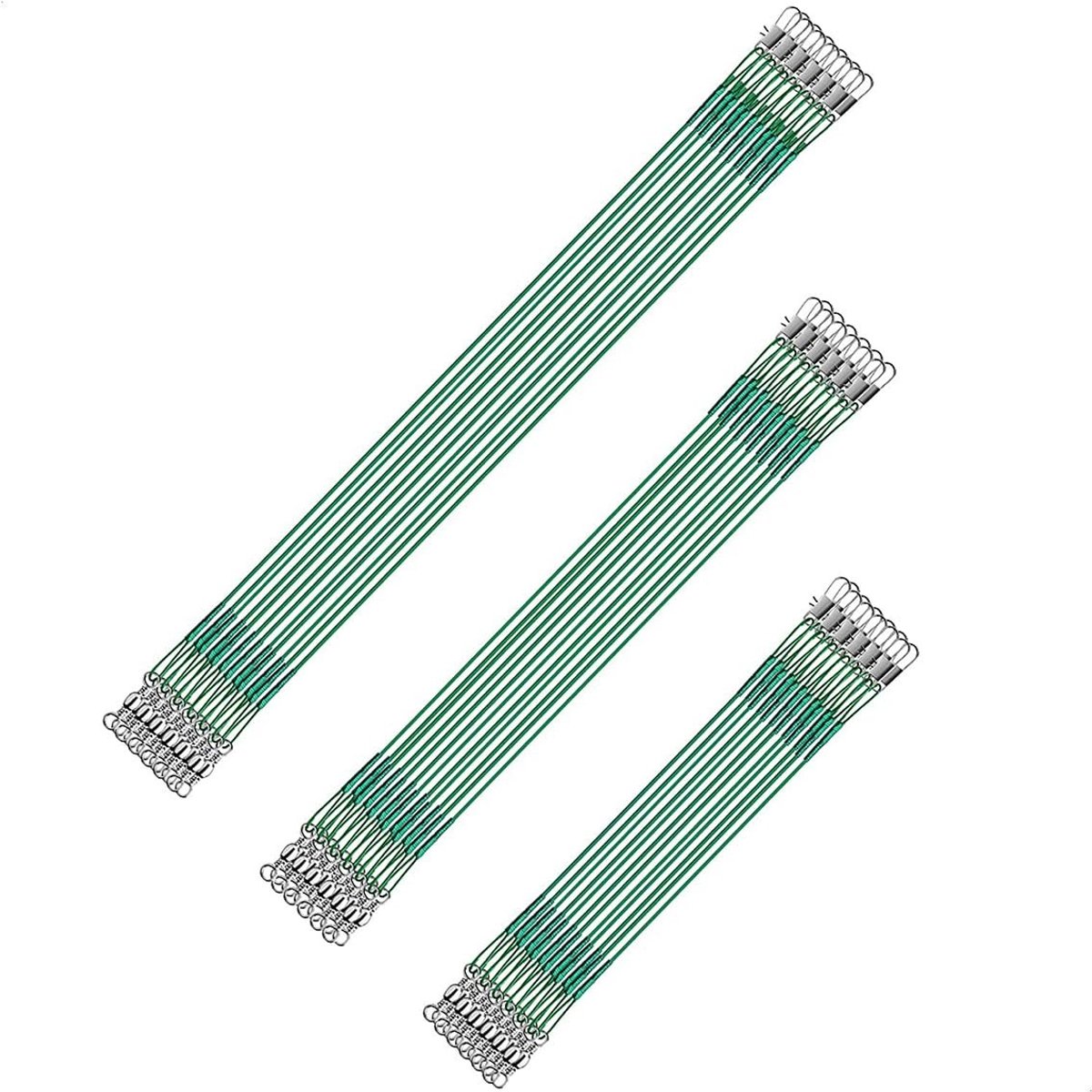 Dailygoods - Dailygoody - Visdraad Leiders - Anti-Bite Draad - Duurzaam en Sterk - 15/20/25Cm - Vishaak met Rolling Swivels - Ideaal voor Hengelaars - Visgerei