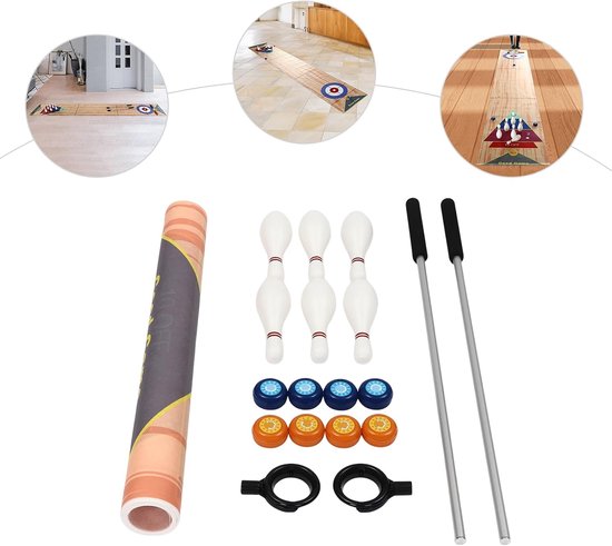 Tafelcurling spel - Binnenspel Shuffleboard - Feestjes Organiseren - Draagbaar Compact Design - 4.6 x 2 cm - Zwart — afbeelding 5