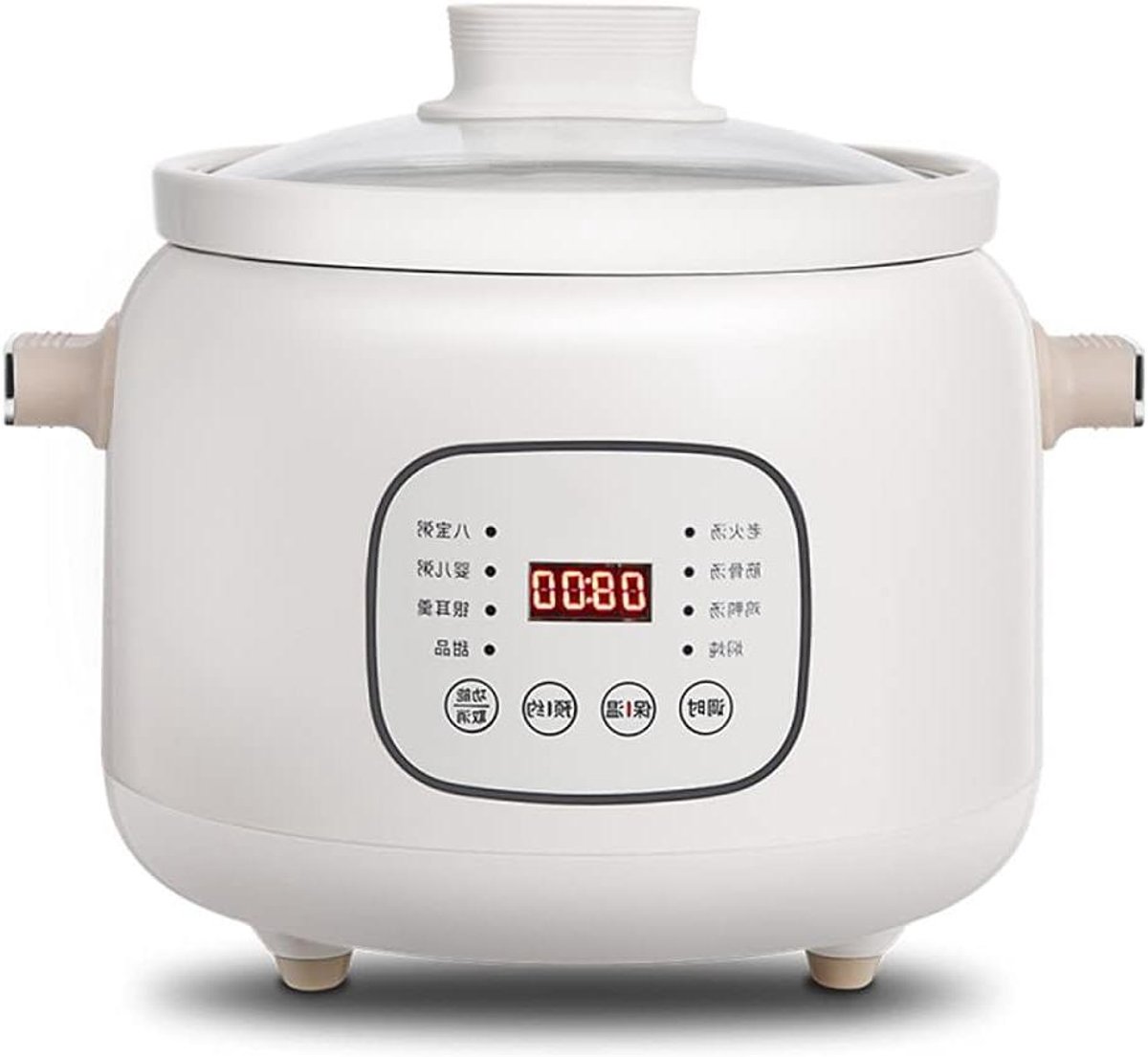 Stoofpot Pan - Kookpot Slowcooker - Langzaam Koken - Keramische Binnenpan - 3 Liter - Wit