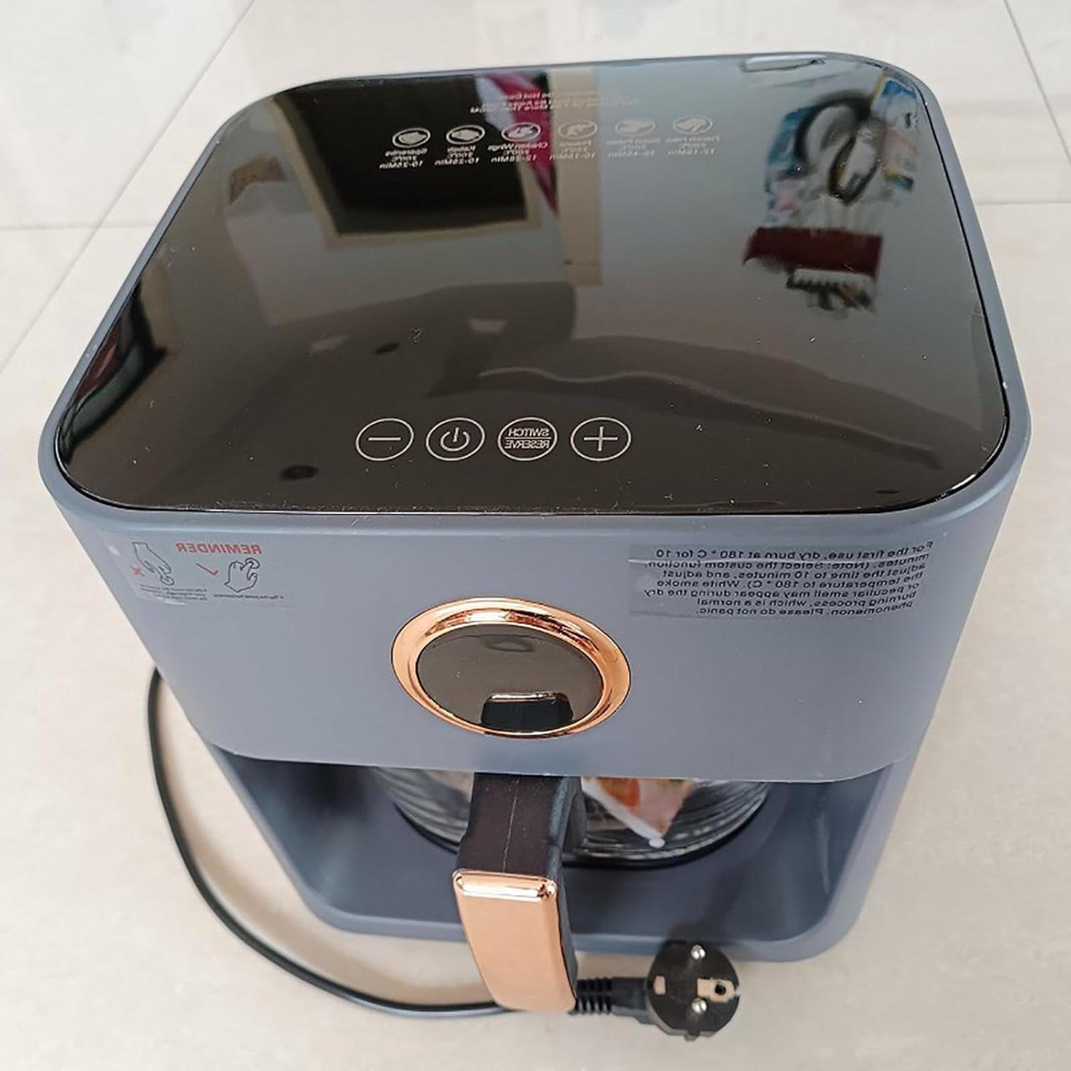 Airfryer Oven - Heteluchtfriteuse - Gezond Koken - Spraakbesturing - 4L Capaciteit - Blauw