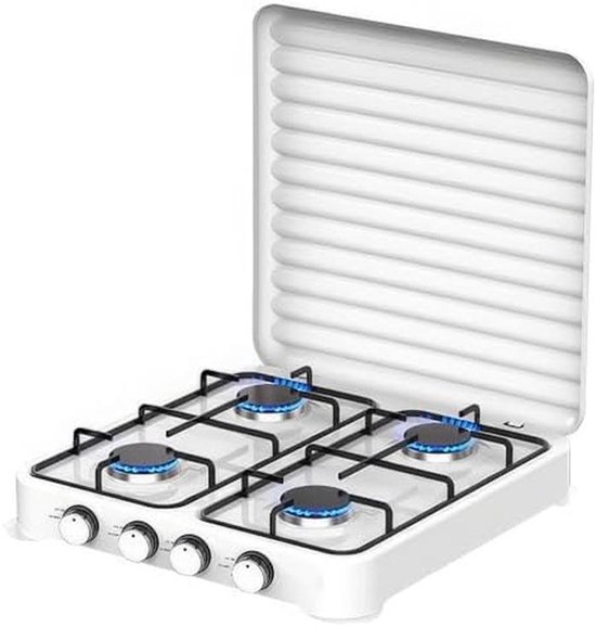 Draagbaar Gasfornuis - Camping Kookplaat - Buiten Koken - Automatische Ontsteking - 4-pits - Roestvrij Staal van Draagbaar — afbeelding 3
