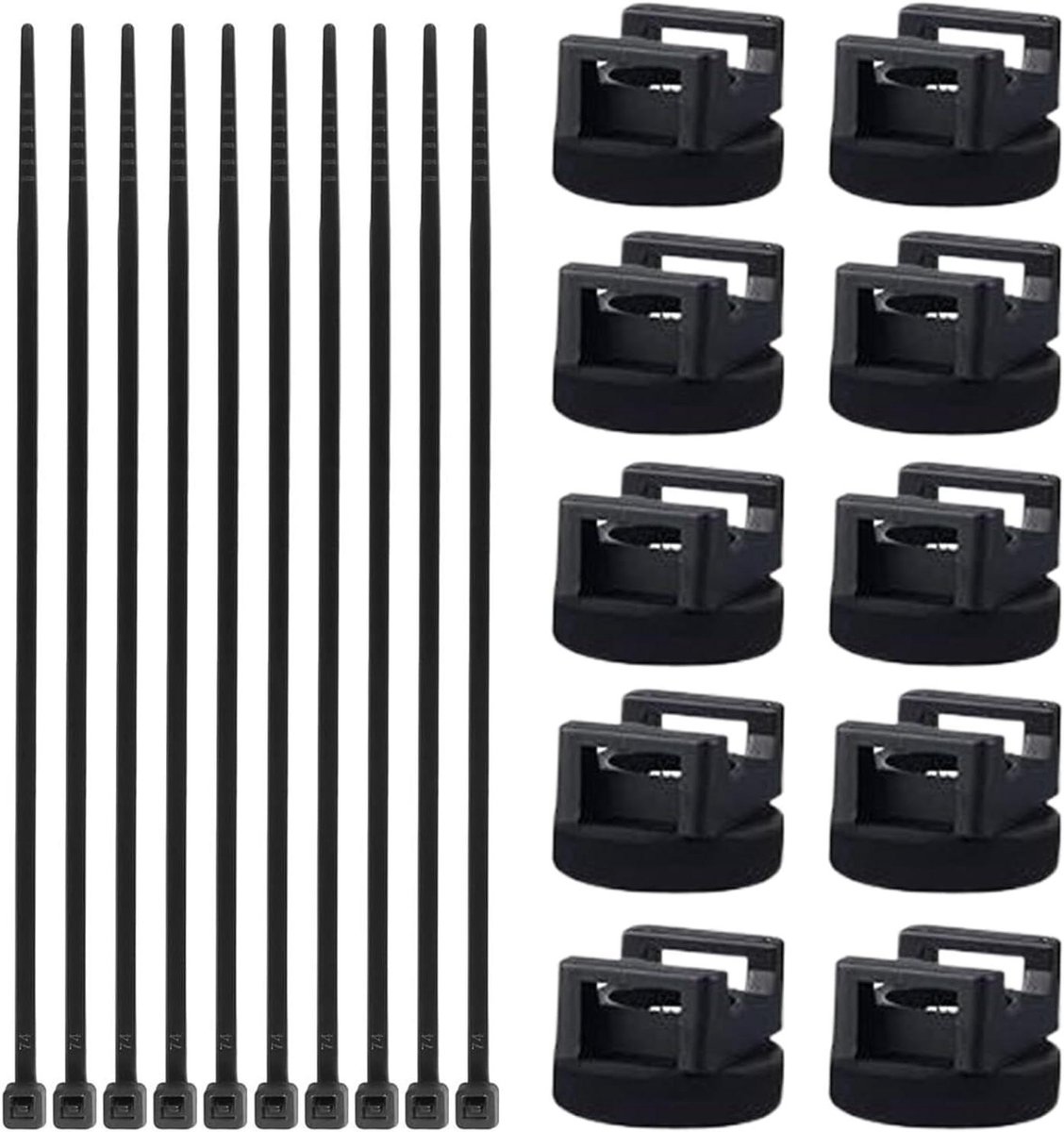 Magnetische Kabelhouder - Draad Organizer - Kabel Beheer - Krachtige Magneet - 10 Stuks - Zwart