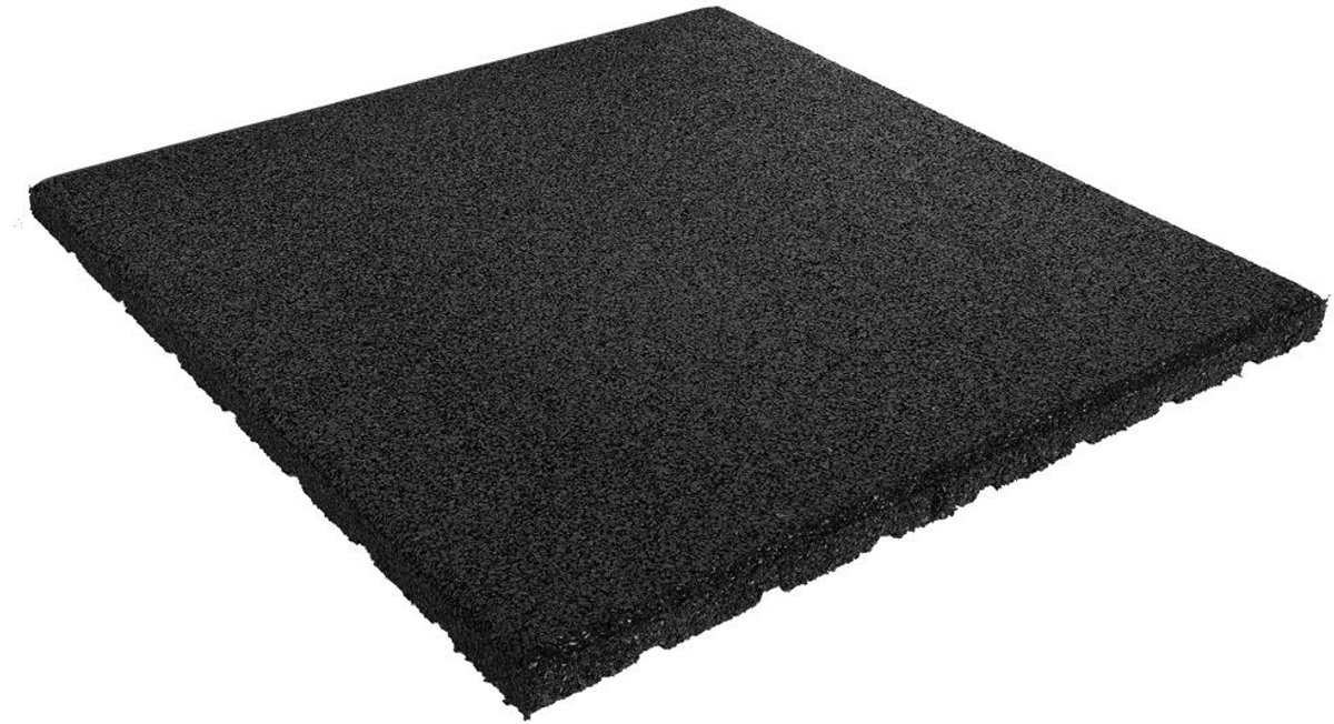 Bol.com Rubber tegels 25 mm - 1 m² (4 tegels van 50 x 50 cm) - Zwart aanbieding