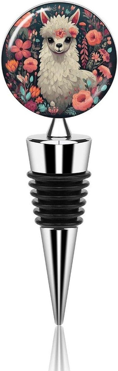 Leuke Lama Kurk - Fles Afsluiter - Wijn Bewaren - Herbruikbaar Ontwerp - 4.1 Inch Hoog - Wit