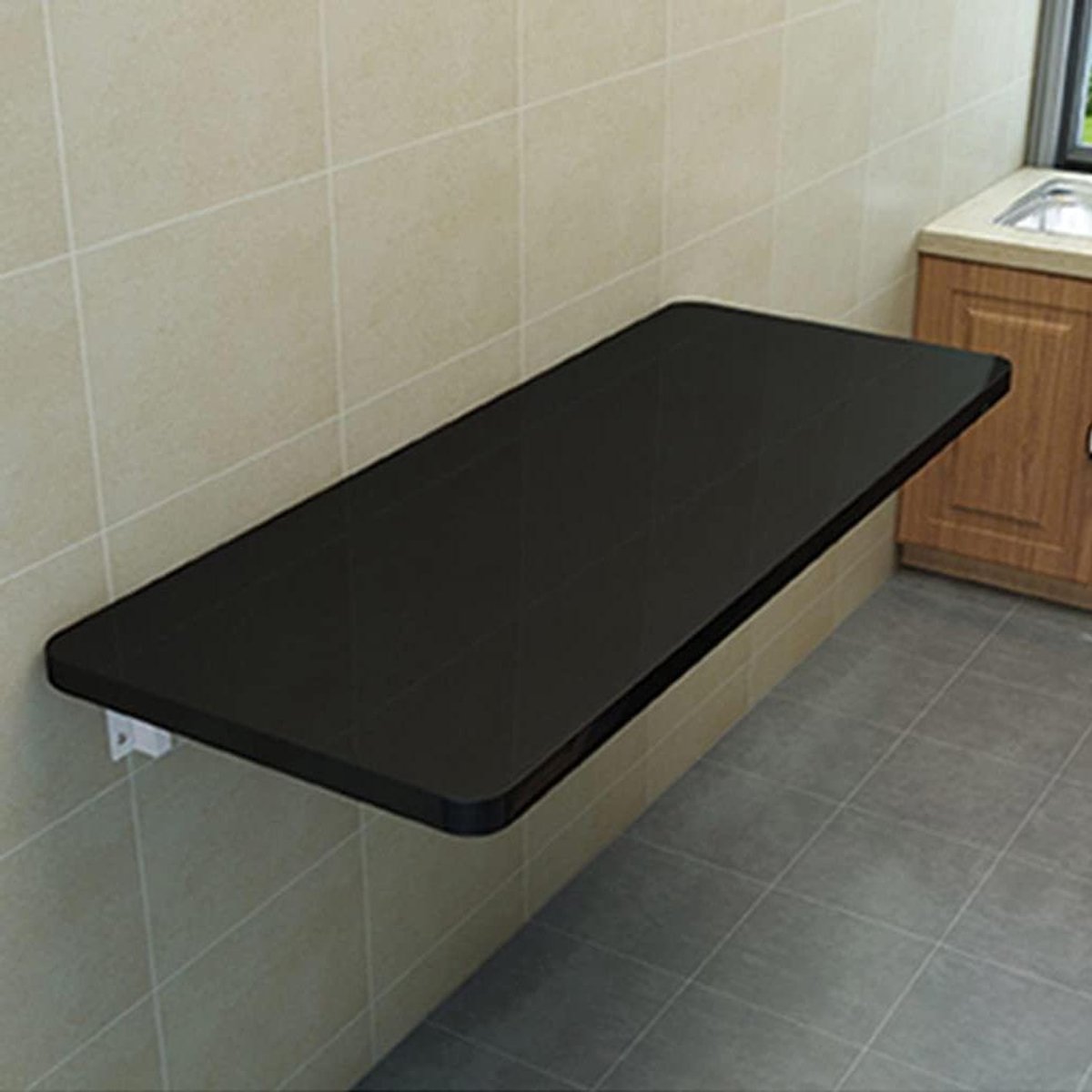 Inklapbaar bureau - Wandtafel klapbaar - Ruimte besparen - Sterk draagvermogen - 80x50cm - Blauw