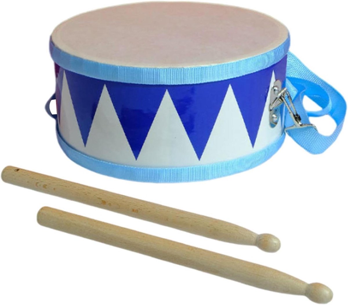 Kinderdrumset - Babyspeeltje - Muziek Leren - Dubbelzijdig - 20 cm - Blauw