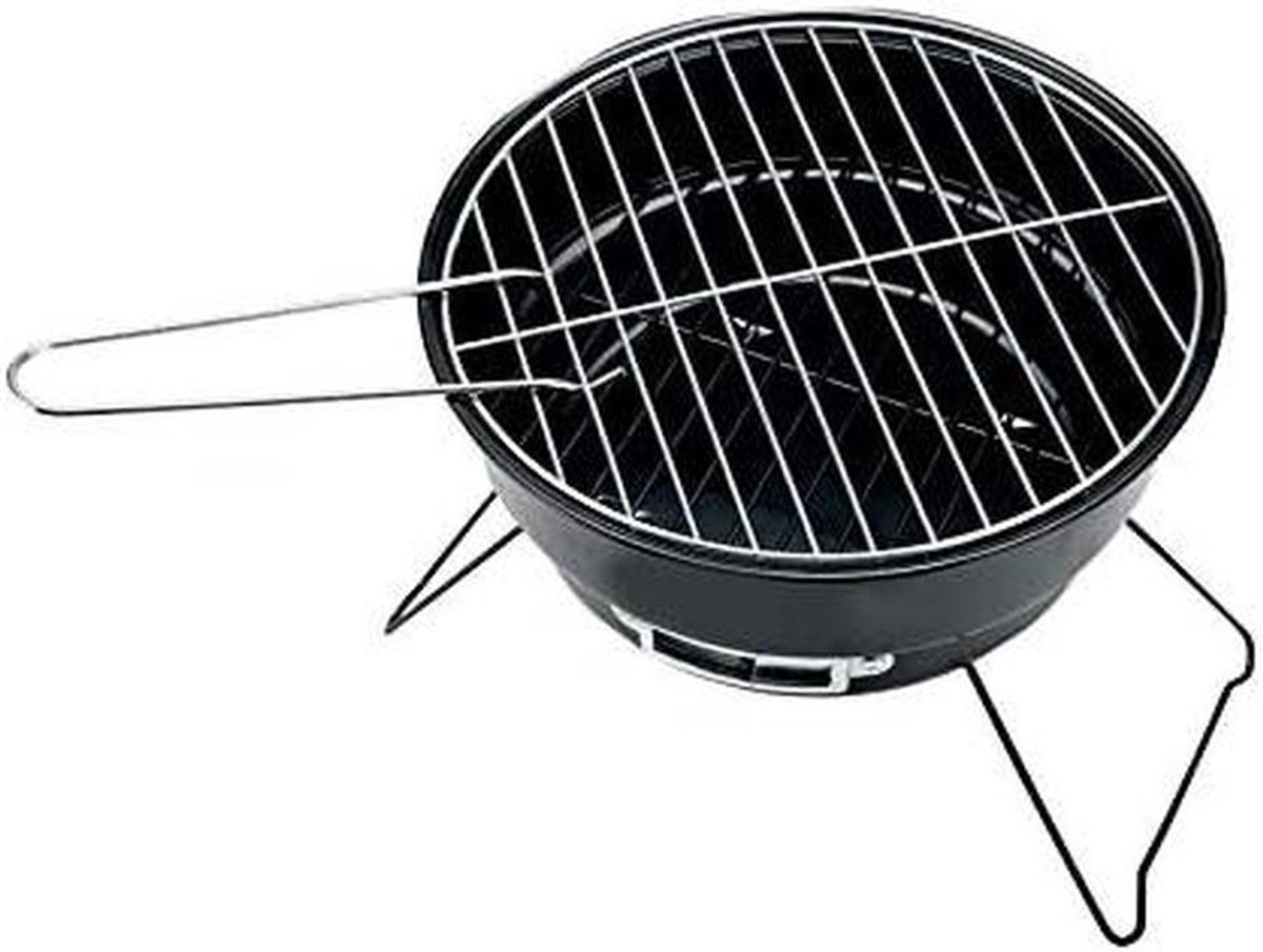 Draagbare BBQ Grill - Barbecue Rack - Buiten Koken - Inklapbaar Ontwerp - 25x26cm - Zwart