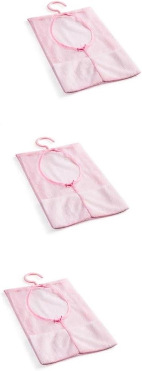 Hangende Waszakken - Gaas Opbergzakken - Kleine Spullen Opbergen - Met Hanger Ontwerp - 3 Stuks - Roze