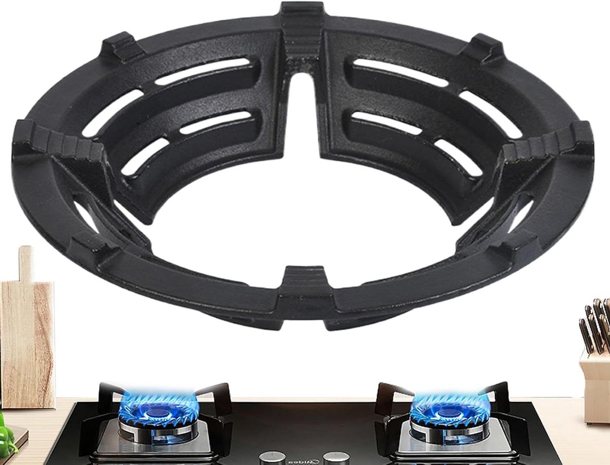 Wok ring - Kookring fornuis - Stabiel koken - Hittebestendig ijzer - 26 cm diameter - Zwart