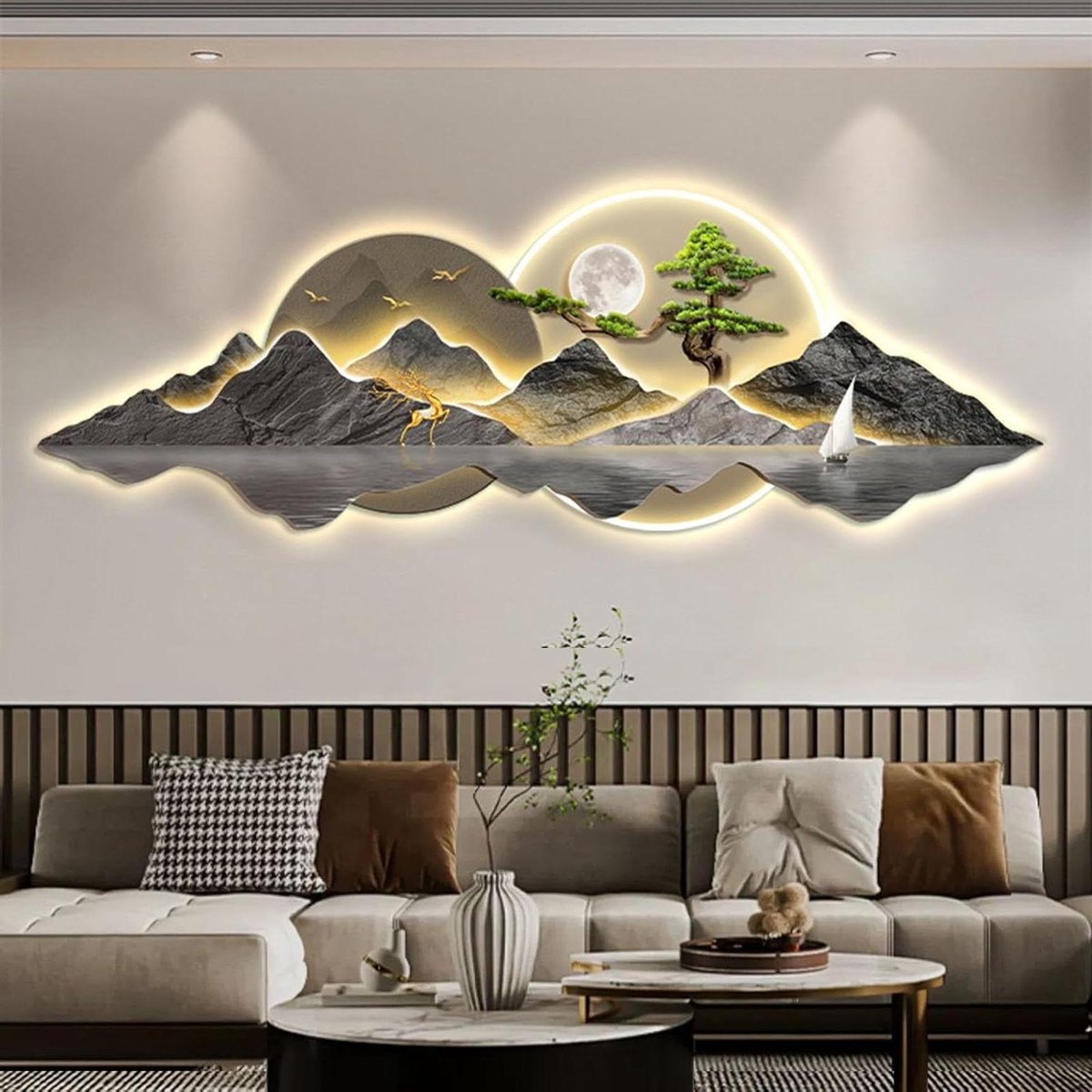 3D Wandkunst Decoratie - LED Paneel - Ruimte Verfraaien - Dynamisch 3D Ontwerp - 150x50 cm