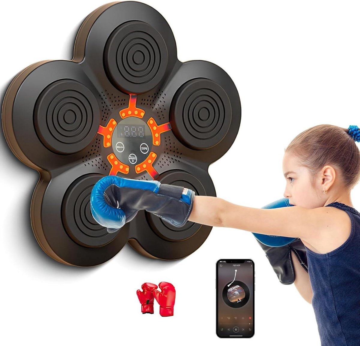 Slimme Boksmachine - Reactie Trainingspad - Fitness Thuis - Verstelbare Snelheid - 1 Stuk - Zwart