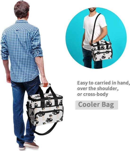 Leuke dierlijke koeltas - Geïsoleerde lunchbox - Picknick en uitjes - 3D-print patroon - 15L inhoud - Multi — afbeelding 4