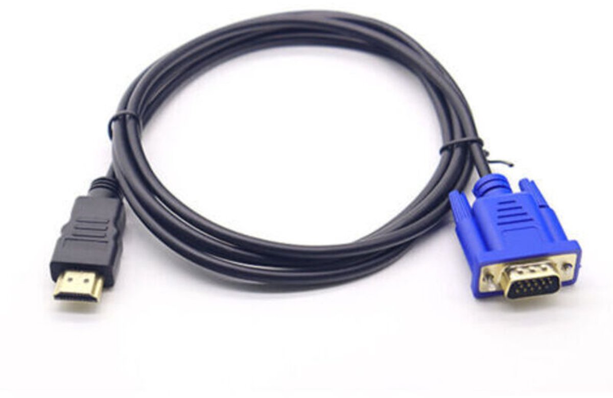 Kabels en adapters voor videobewaking: HDMI naar VGA 1080P-converterkabel, HDMI naar VGA-adapter, 1,8 meter (chip niet inbegrepen)
