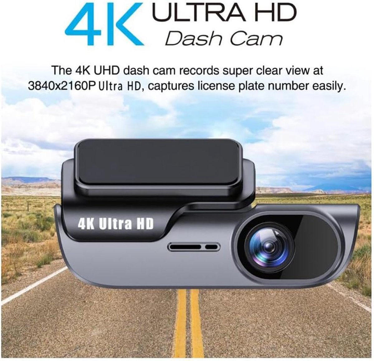 4K Dashcam - Auto Camera - Veilig Rijden - Ingebouwde Wifi - 170 graden - Zwart – foto 7
