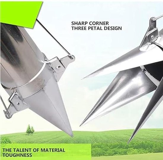 Zaailingenplanter Lange Steel - Planten Tool - Moeiteloos Tuinieren - Roestvrij Staal - 90 cm - Zilver — afbeelding 4