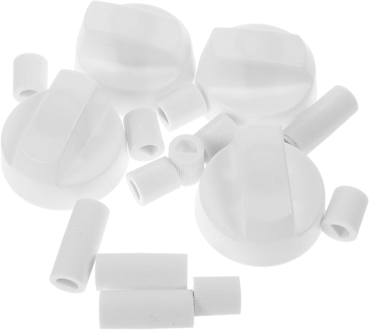 Oven Knoppen Set - Universele Vervanging - Keuken Gemak - 12 Adapters Inbegrepen - 4 Stuks - Wit