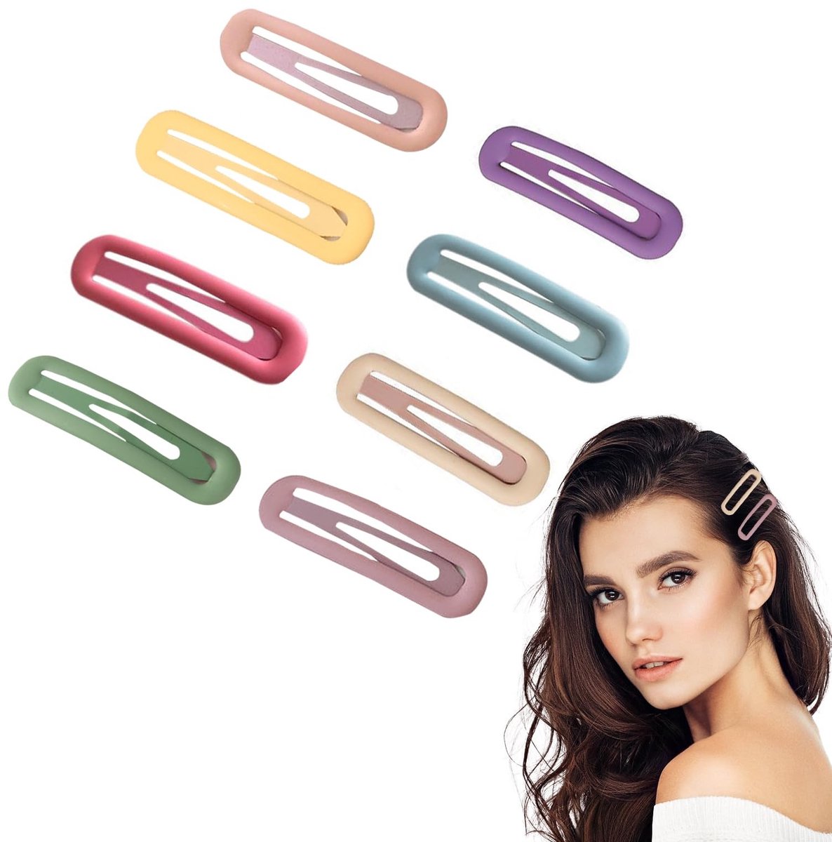 Dailygoods - Set van 8 Grote Antislip Haarspelden van Metaal