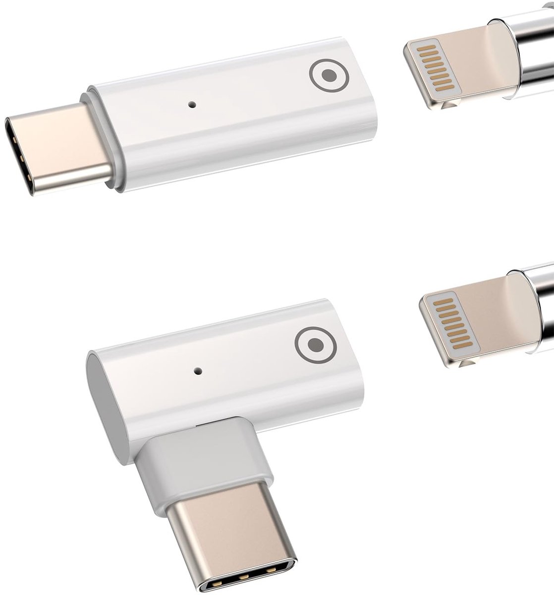 Dailygoods - Lightning naar USB-C Adapter voor Apple Pencil 1e Generatie (2 stuks)