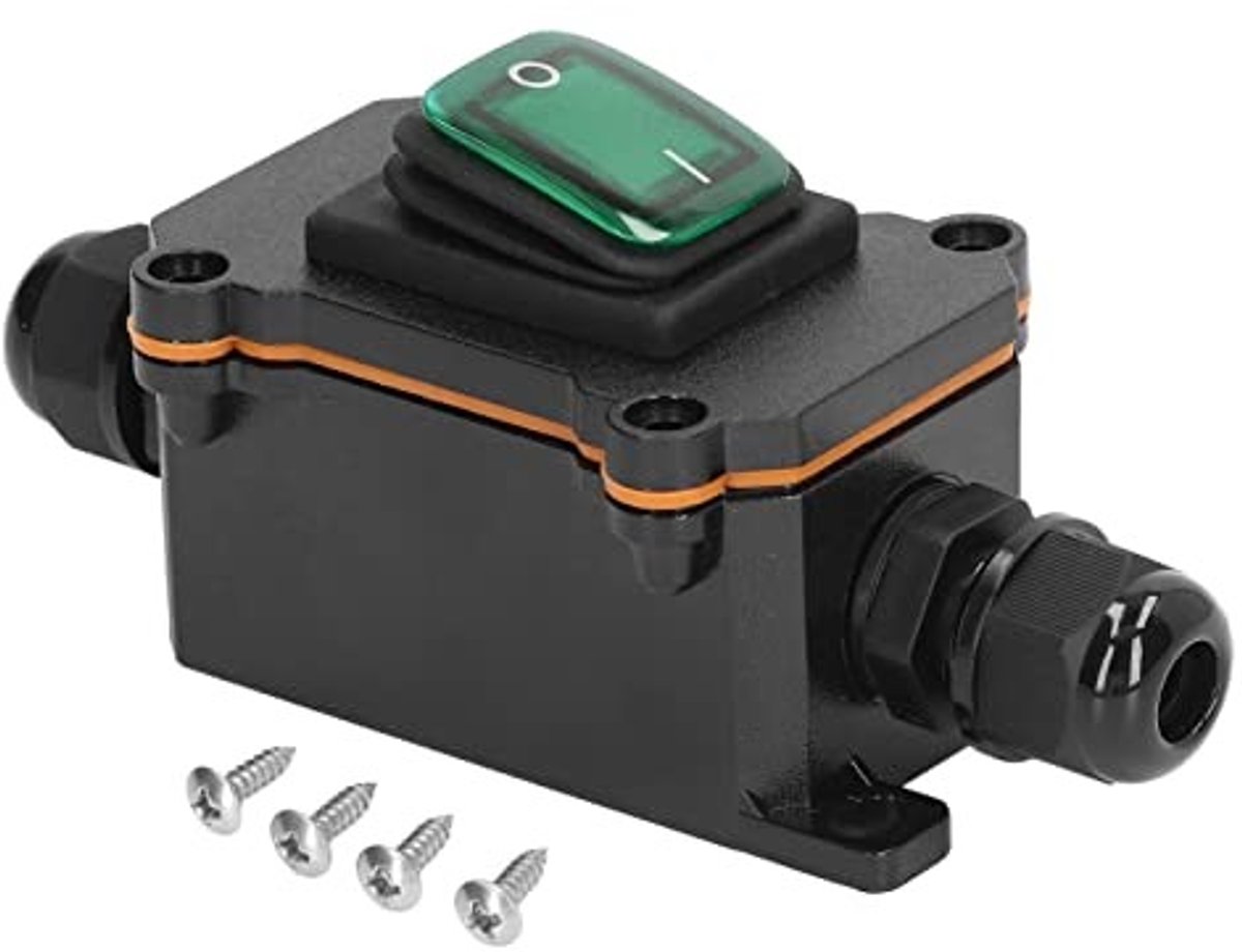 SPHProducts - Inline Schakelaar - Waterdichte Schakelaar - Voor Buiten - 4 Pin - 16A 250V - IP65 - Veiligheid - Tuin en Buitenleven - Buitenverlichtin