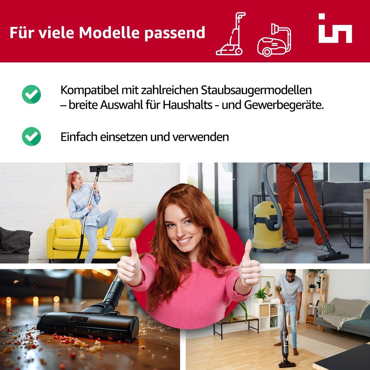 Stofzuigerzakken Synthetisch - Stofzuigerzakken Set - Stofzuigen Thuis - Vier Lagen Filtratie - 5 Stuks 20 Liter - Wit