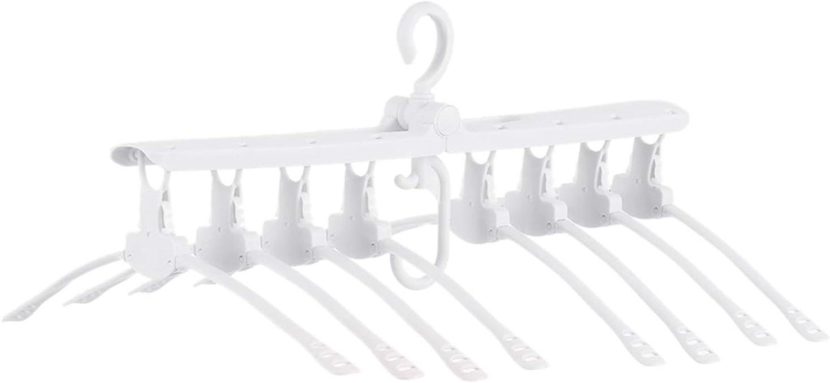 Opvouwbare Kledinghanger - Droogrek - Kleding Drogen - 360 Rotatie - 8 Kledingstukken - Wit