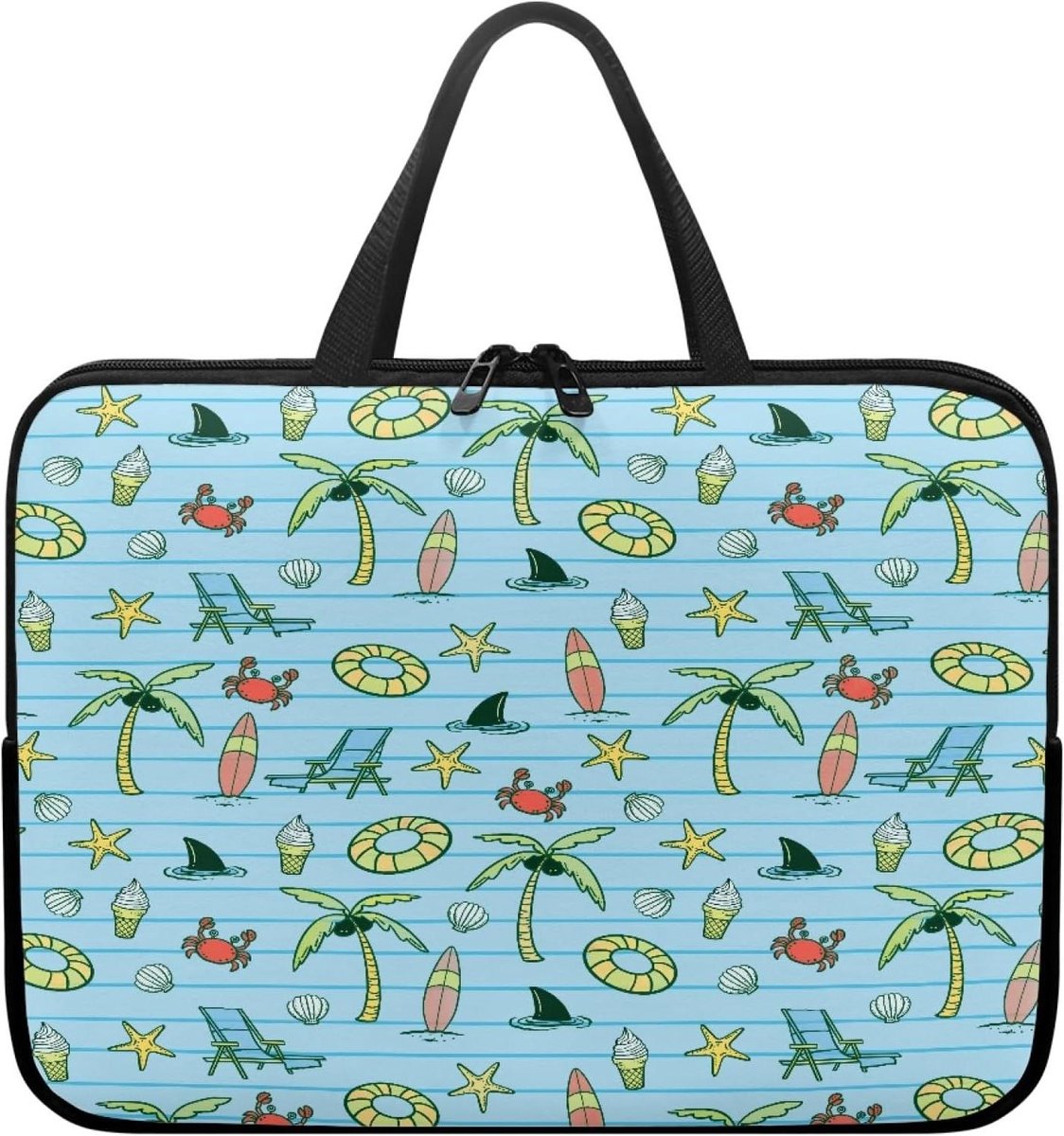 Laptop Tas - Notebook Hoes - Veilig Vervoer - Waterafstotend Canvas - 12 Inch - Blauw