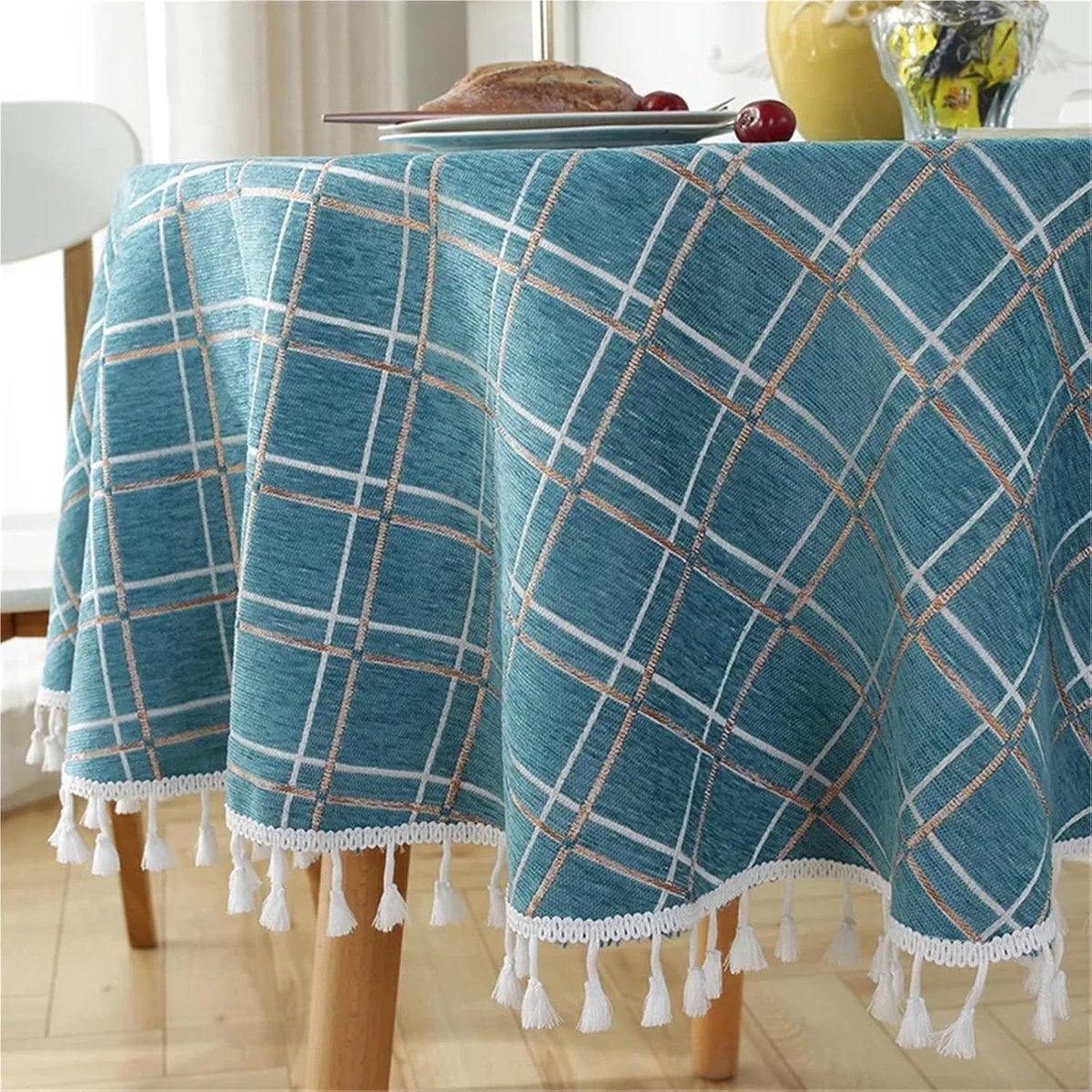 Rond tafelkleed - Tafelhoes - Tafel decoreren - Onderhoudsvriendelijk materiaal - 180 cm - Bruin