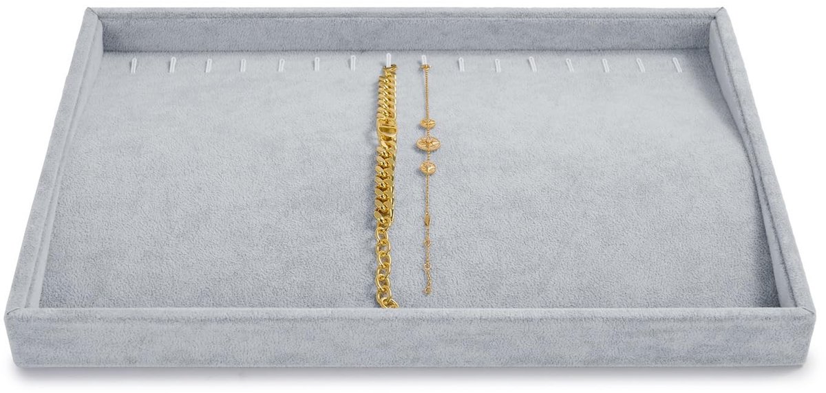 aladdien - Sieradendoosje - Sieradenopbergdoos - Elegant en stapelbaar - Grijs - Organizer voor halskettingen - Perfect voor dames - Beschermt sierade