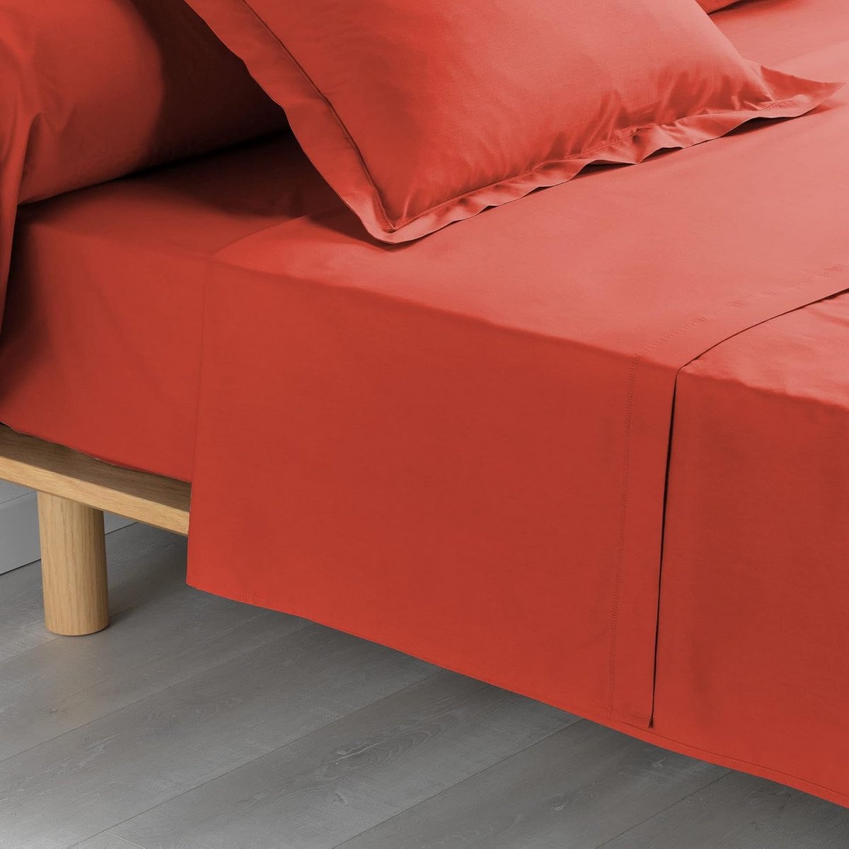 Bedlaken Katoen Perkal Terracotta 180x290 cm Zacht en Zijdezacht