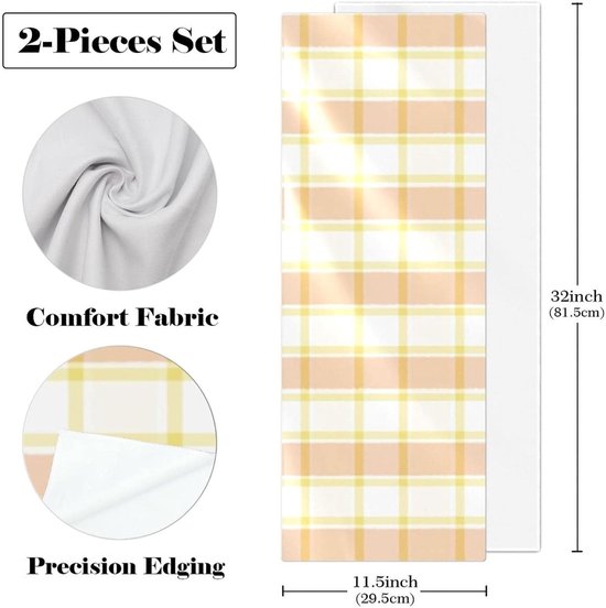 Verkoelende Handdoeken - Microvezel Doeken - Sport en Fitness - Sneldrogend Absorberend - 2 stuks 32x11.5 inch - Plaid — afbeelding 3