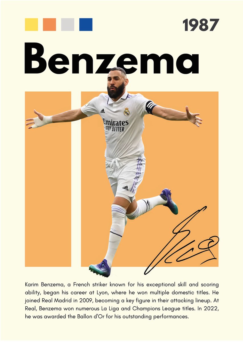 Karim Benzema Real Madrid - Dibond Wanddecoratie - 100x140 cm - Premium Aluminium Wandprint - Voetbal Kunstdruk - Galerij Kwaliteit - Benzema