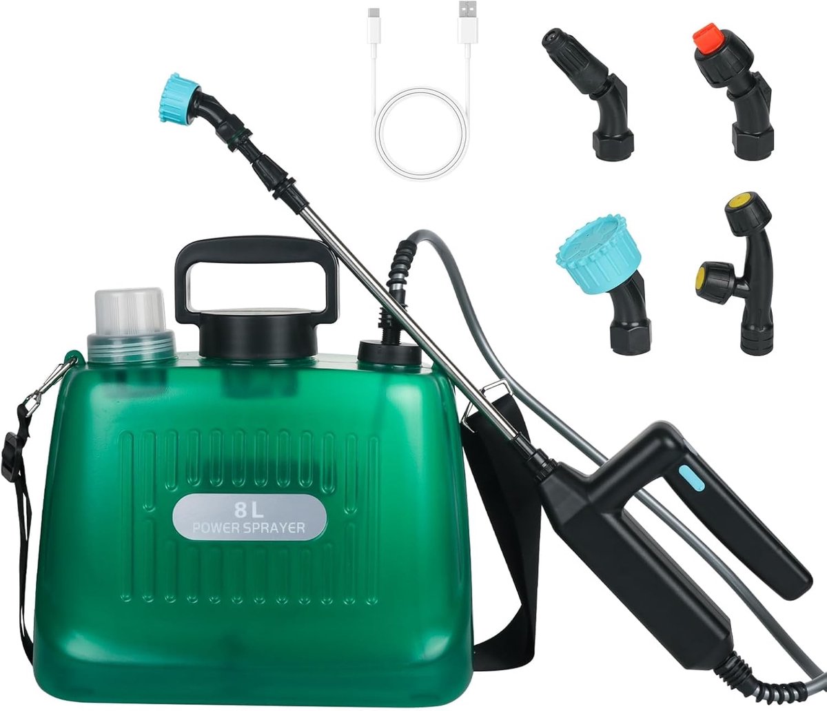 Elektrische Verstuiver - Sproeier Tuin - Planten Verzorgen - 8 Liter Capaciteit - 30.5 cm - Wit