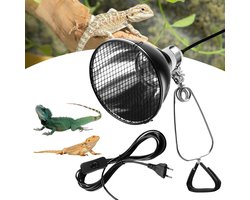 Warmtelamp voor Terrarium met E27 Fitting en Beschermkooi voor Reptielen en Vogelwarmte