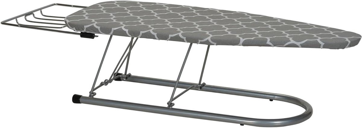 Strijkplank - Strijktafel - Kreukvrij Textiel - Stalen Gaasblad - 30" L x 12" B - Grijs en Wit