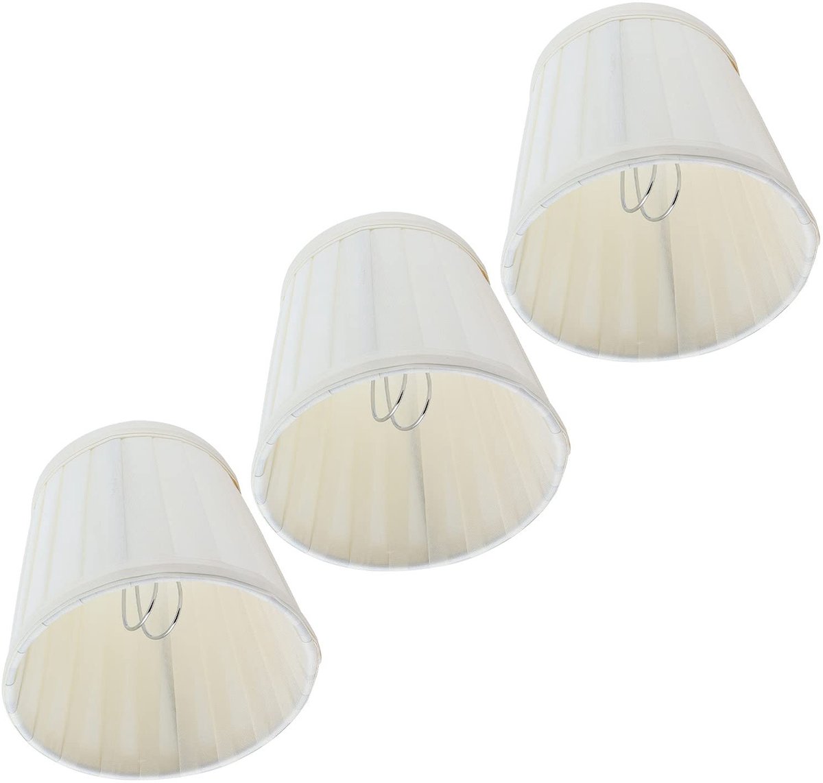 aladdien - Kleine lampenkappen - E14 Clip On - Brandveilig en warmteregulerend - Wit - Decoratieve lampenkappen - Geschikt voor kroonluchters en taf..