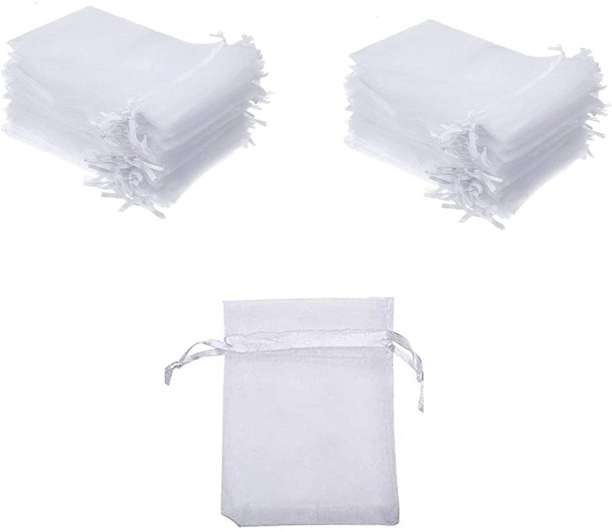 aladdien - Geschenktasjes - Organza cadeautjes - Wit - Huwelijk - 100 stuks - Ideaal voor feestjes en bruiloften