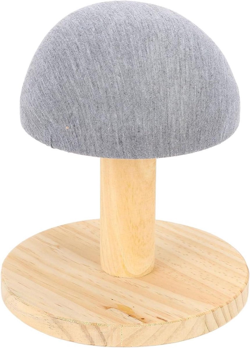 Strijkkruk Paddestoel - Strijkaccessoire Hout - Kleding Strijken - Compact Ontwerp - 28x19x17 cm - Houtkleur