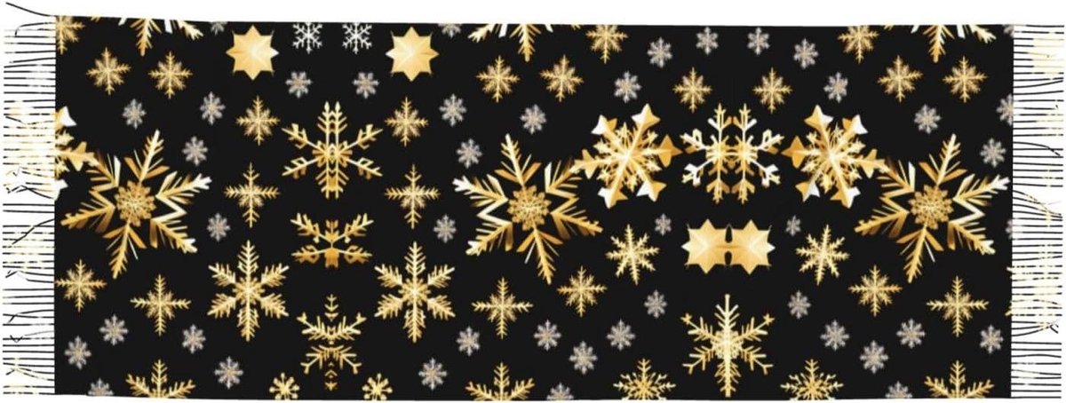Dames Sjaal - Warme winter omslagdoek - Casual elegantie - Zacht kasjmier-look materiaal - 196 x 68 cm - Kerstprint