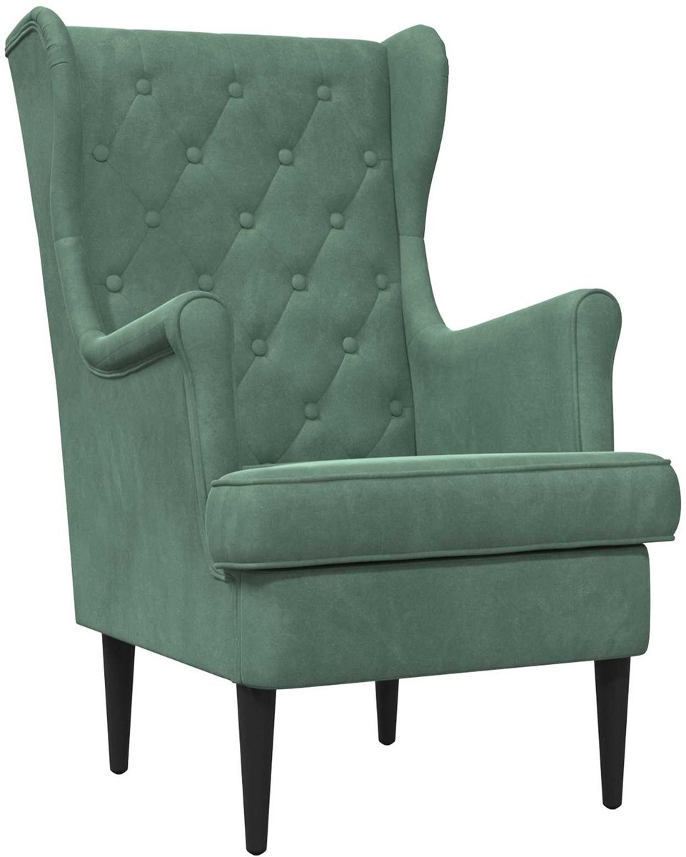 vidaXL - Fauteuil - Zeegroen - Fluweel