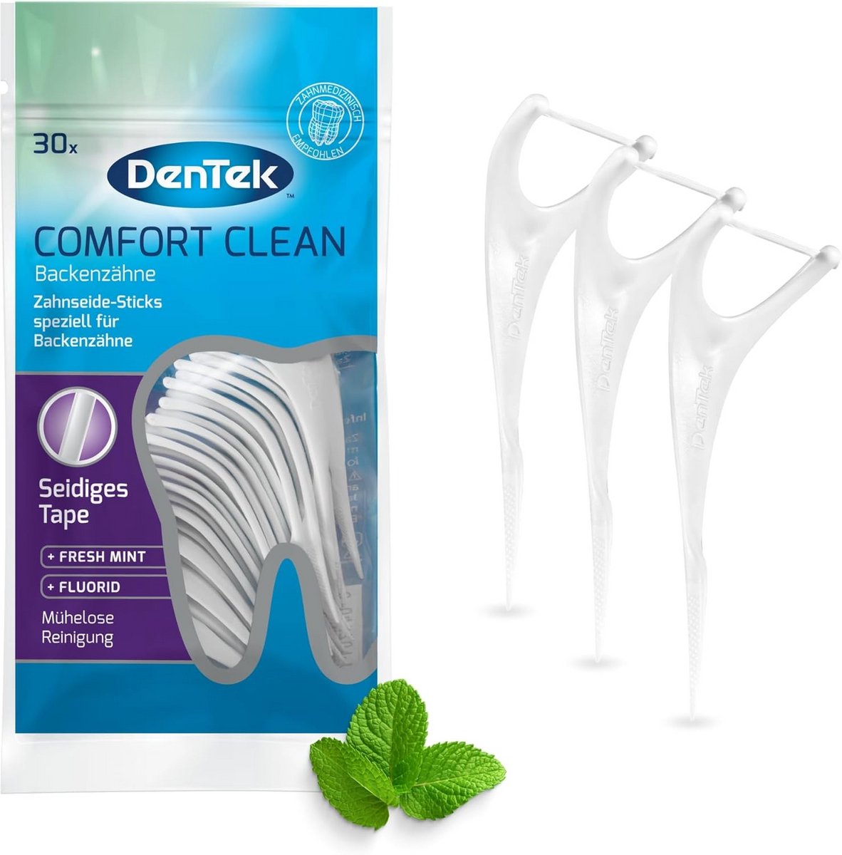 Flosstokjes voor een perfecte mondhygiëne, met fluoride en muntsmaak