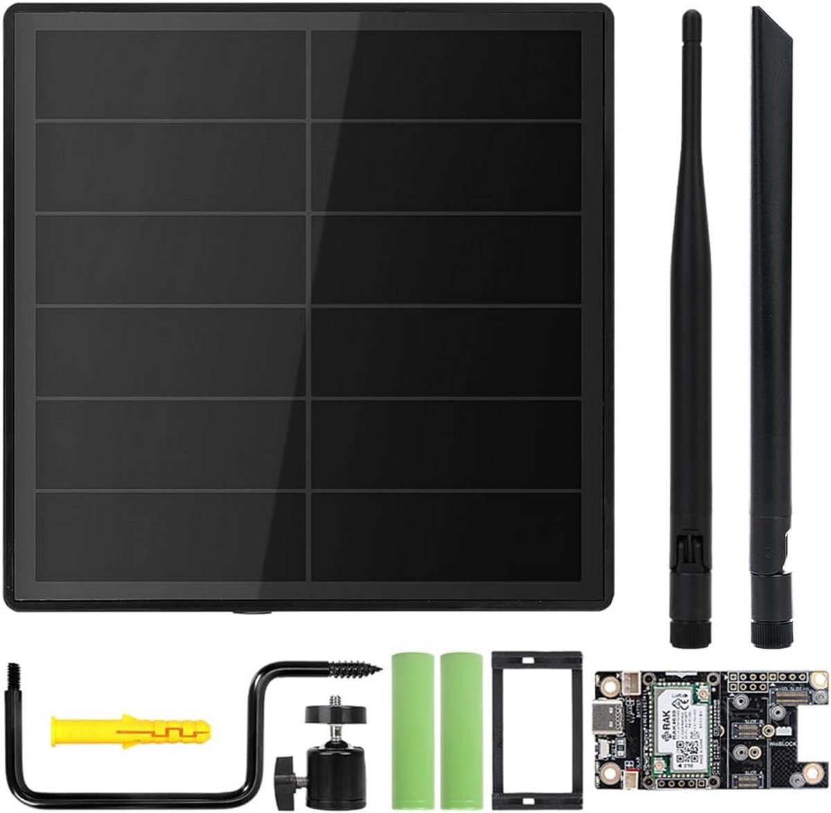 D5 Solar Lora Node Repeater with controller, Lora Module RAK19007 RAK4631 Board and 868MHz Lora Antenna 2.3g, solar panel built into 5000mAh battery for meshtastic radio Lorawan