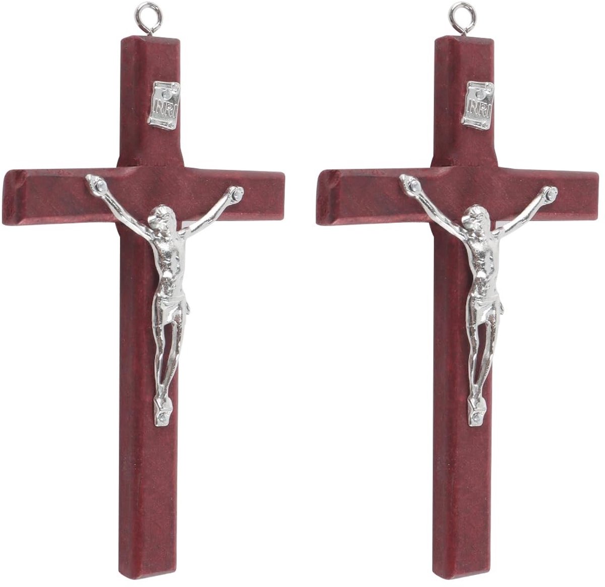 aladdien - Houten Jezus Kruis - Vintage Christelijk Kruis - Decoratie voor Gebed - 12x7 cm - Herinnering aan geloof - 2 Stuks - Perfect voor thuis o...