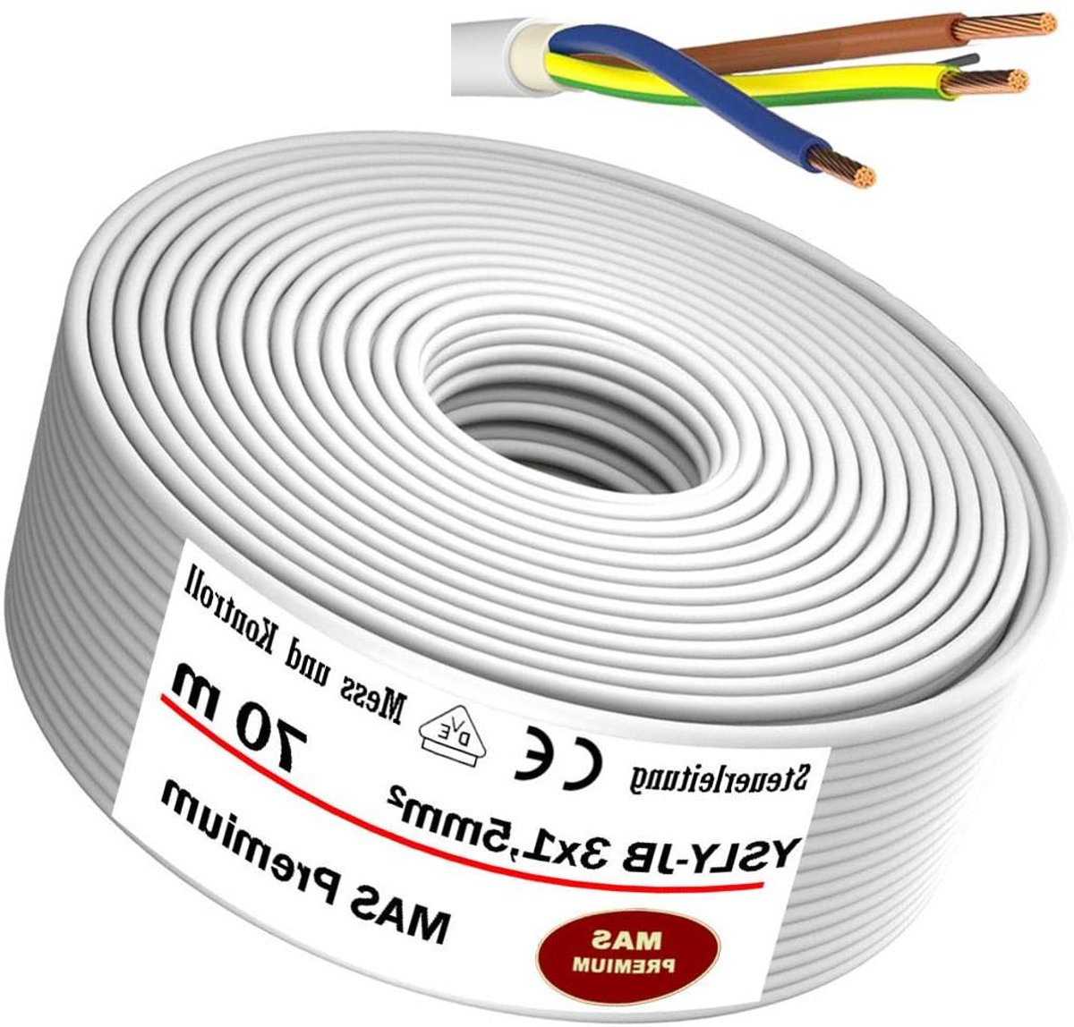 Flexibele Besturingskabel - Stuurleiding Installatiekabel - Machinebouw Installatie - Voldoet aan VDE-norm - 3 x 15 mm² - Grijs