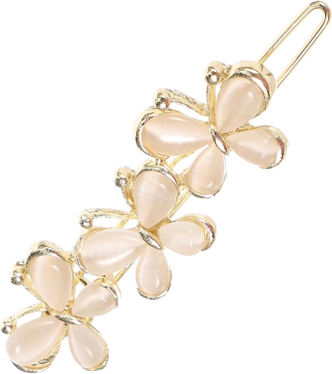 Bloem Haarspeld - Zirkoon Clip - Haar Stijlen - Delicaat Ontwerp - 5 x 2.5 cm - Wit