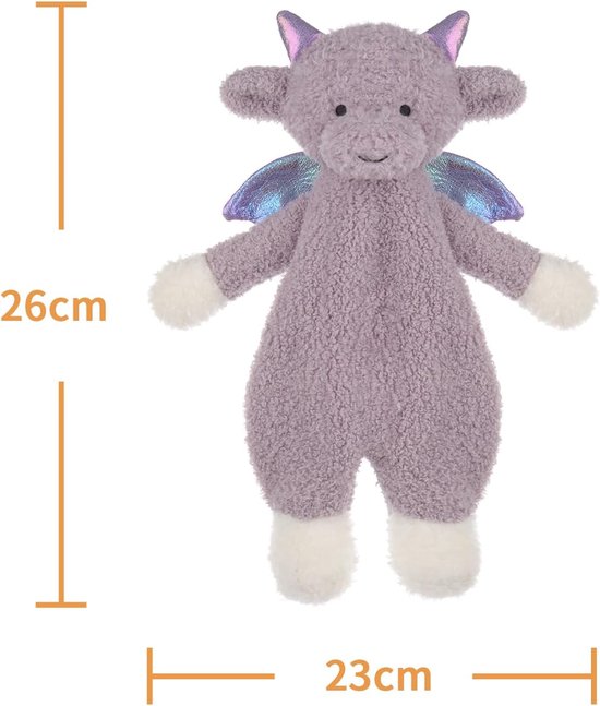 Zacht Veiligheidsdekentje & Knuffeldoekje voor Baby's - Paarse Draak - Kalmerend Speelgoed — afbeelding 5