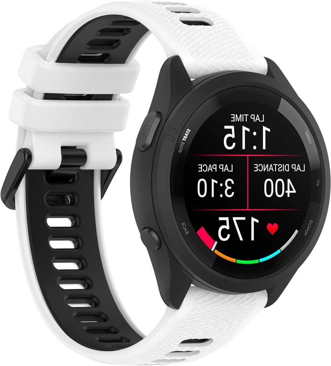 20mm Silicone Sportband voor Smartwatches, Geschikt voor Vivoactive en Forerunner Modellen, Wit en Comfortabel voor Actieve Lifestyle