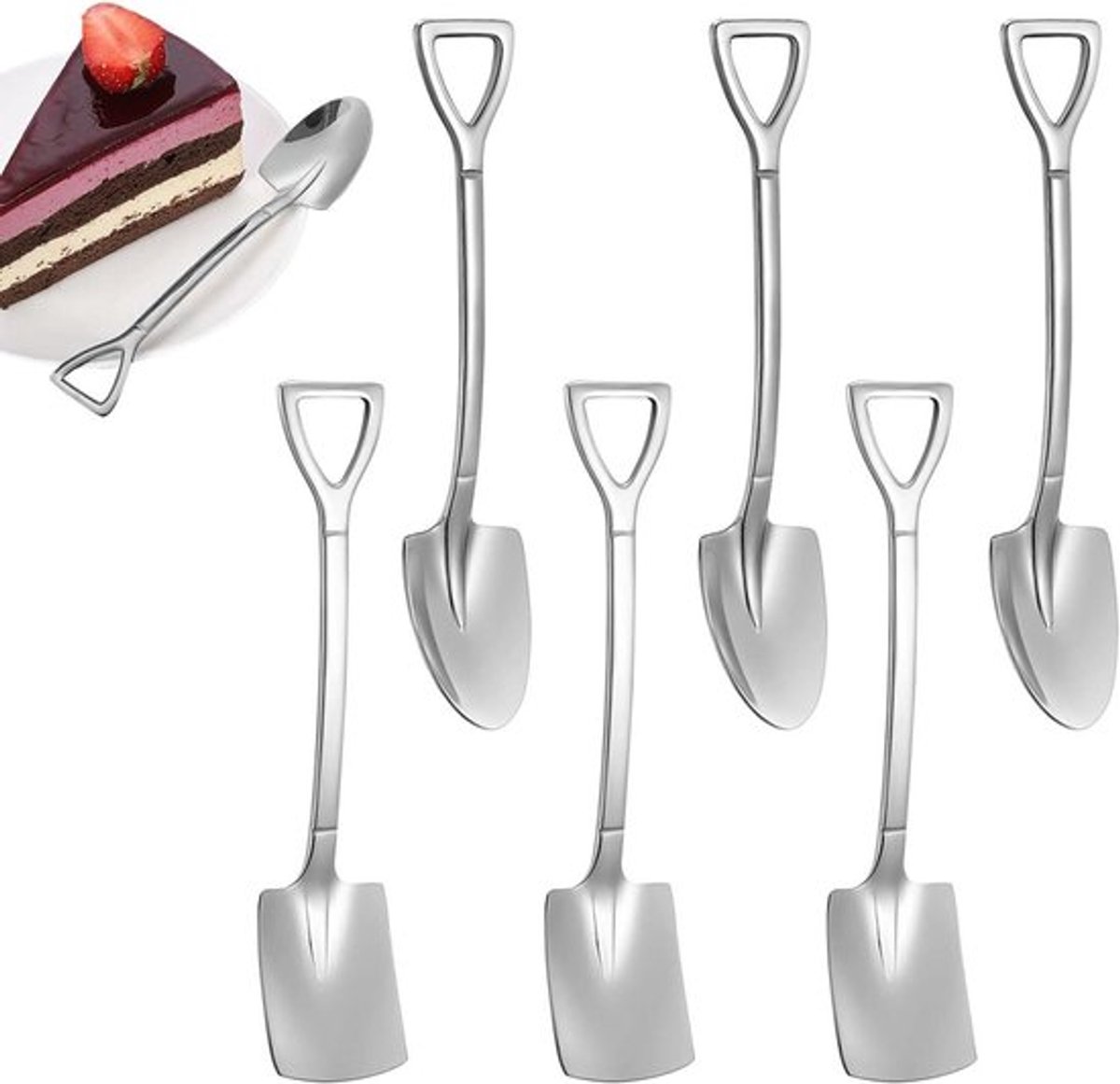 RVS Schop Lepel Set voor Koffie en Thee - 6 Stuks - Keuken en Feesten