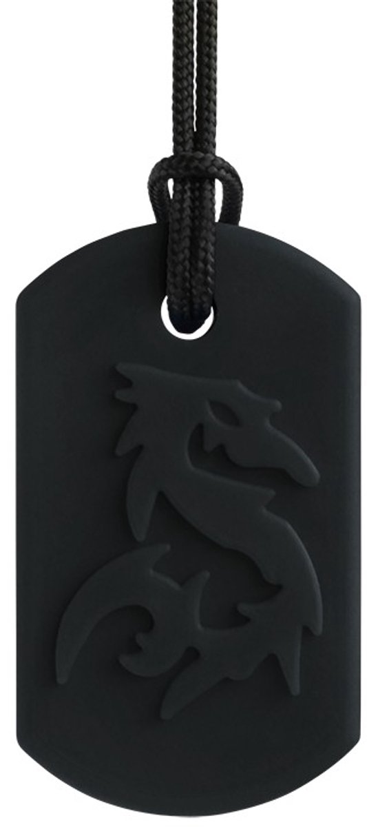 ARK Therapeutic kauwketting draak zwart XT medium sensorisch speelgoed.